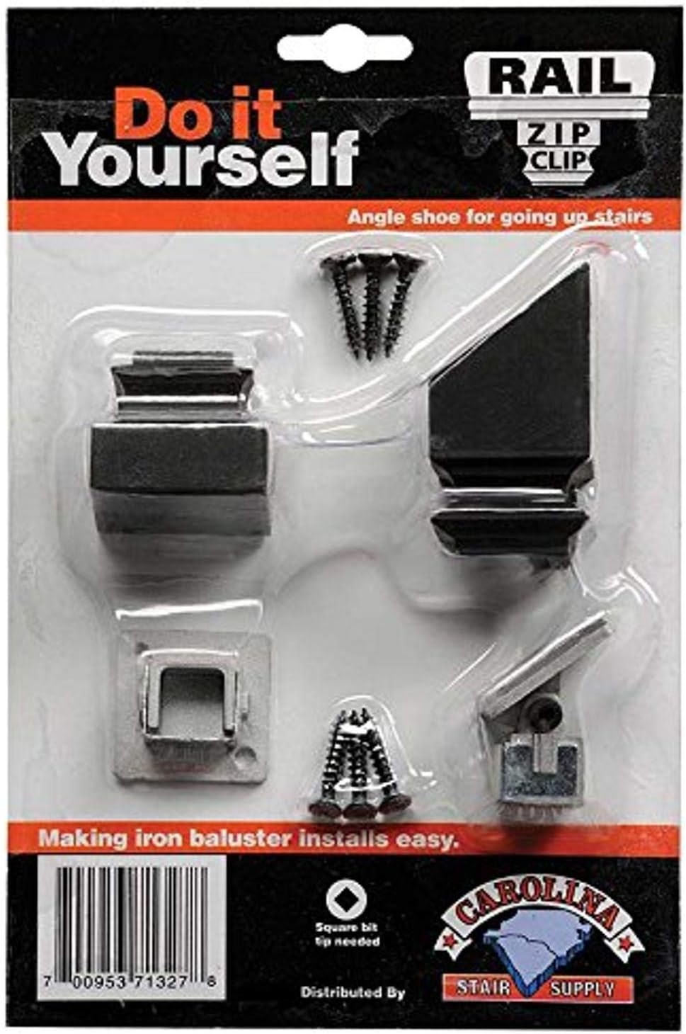 Baluster Zip Clip, Base and Pitch Shoe, 1/2-Inch Opening, Oil Rubbed Bronze