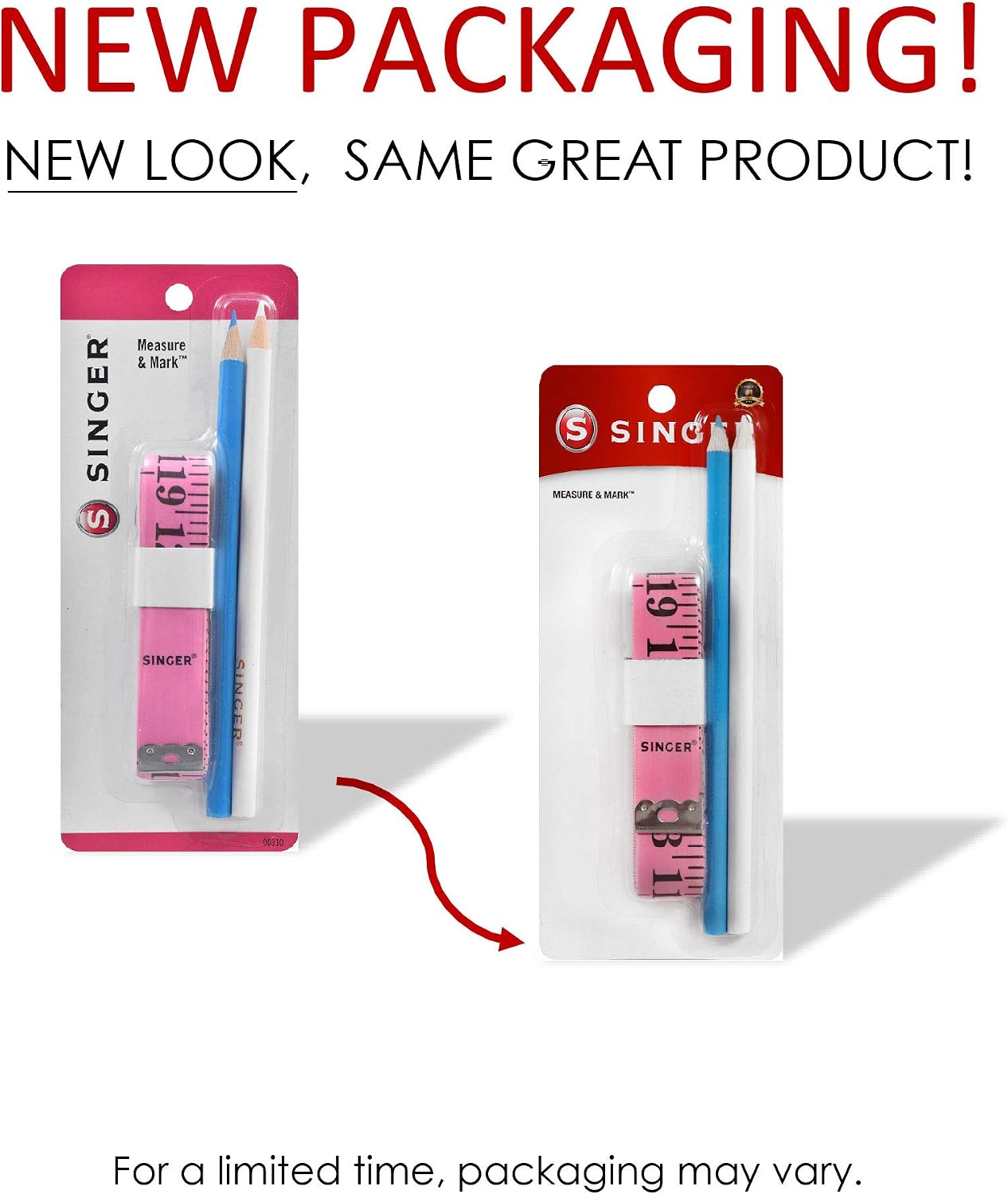 SINGER 00310 Tape Measure and Marking Pencil Combo,