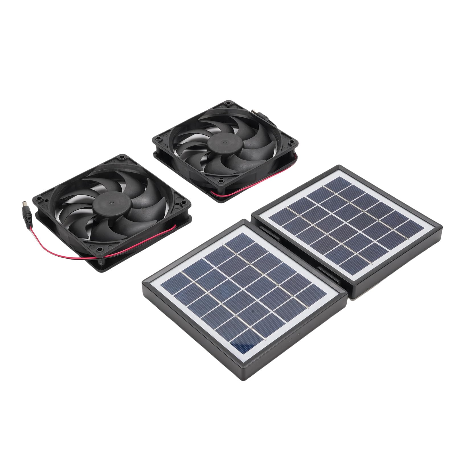 Słoneczny Wentylator Wyciągowy Ze Składanym Panelem 10 W, Przeciwdeszczowy(Black)