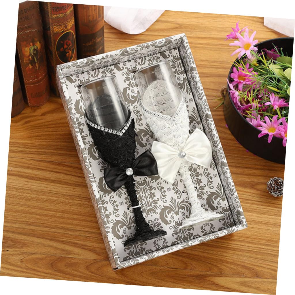 Mikinona 2piezas Copa de Vino Tinto Juego de Boda Copas de Vino para Fiesta Hechas de Cristal para Celebraciones de Matrimonio o Eventos Sociales