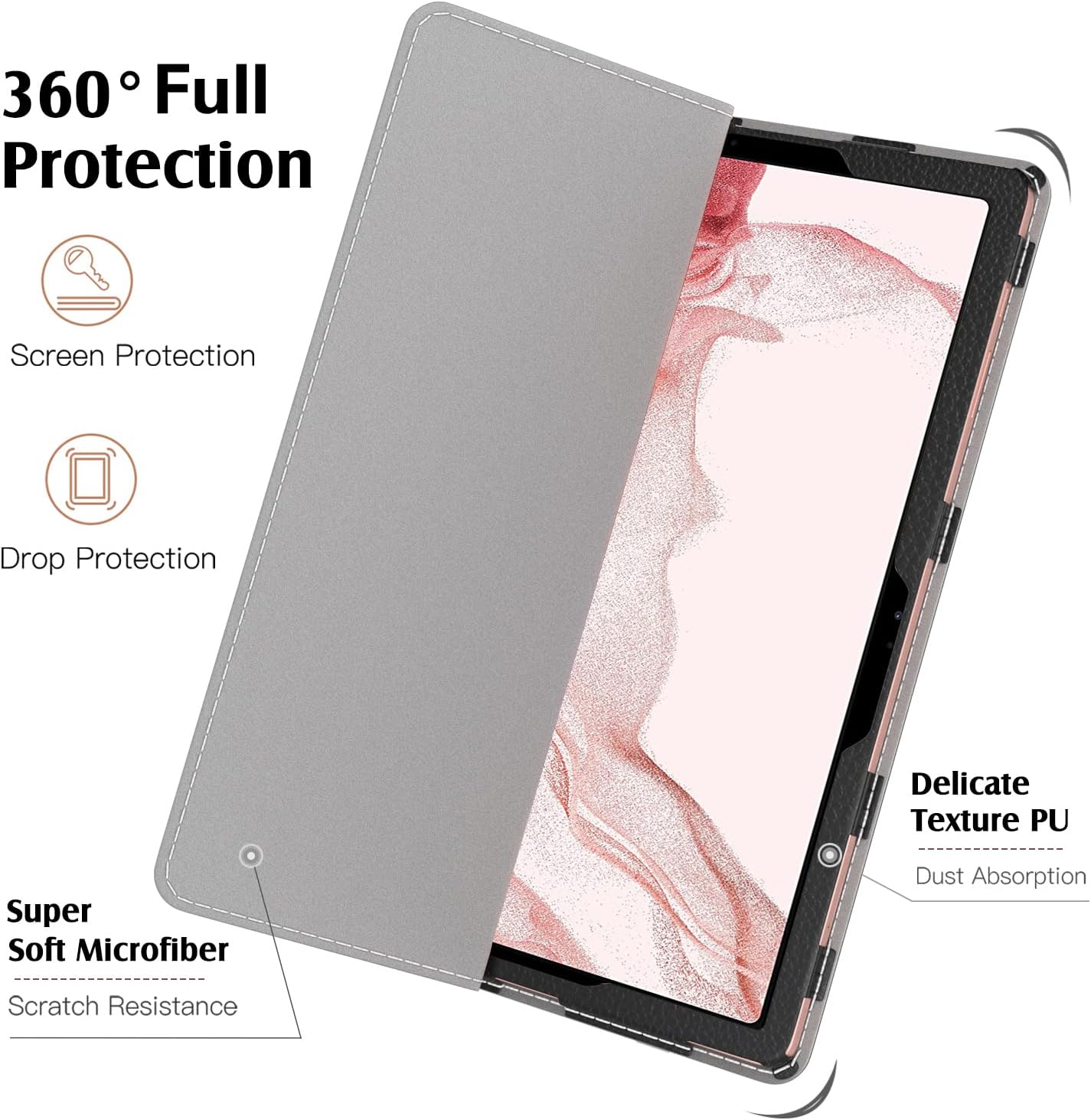 TiMOVO Case for All-New Galaxy Tab S8 Plus 12.4 inch 2022, Galaxy Tab S7 Plus 12.4 Inch 2020 Tablet, Premium PU Leather Folding Stand Cover Fit Galaxy Tab S7 Plus 2020 Tablet - Black