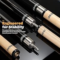 Vista 5 de Professional Pool Cue Stick with Hard Case, 58" Canadian Maple Billiard Cue & 12.5mm Multi-Layer Rainbow Tip, Pool Cue Set with 3 Accessories