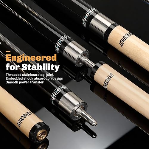 Miniatura 5 de Professional Pool Cue Stick with Hard Case, 58" Canadian Maple Billiard Cue & 12.5mm Multi-Layer Rainbow Tip, Pool Cue Set with 3 Accessories,