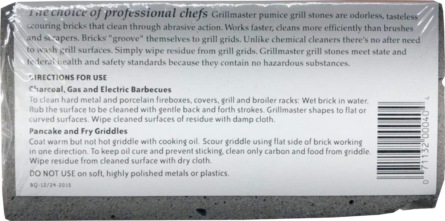 Grillmaster | BQ-12 | BBQ Cleaner Pumice Stone | Case of 12 | GrillBrick for Grill Cleaning | Medium Size | 5.75x2.75x2.75 inches (12)