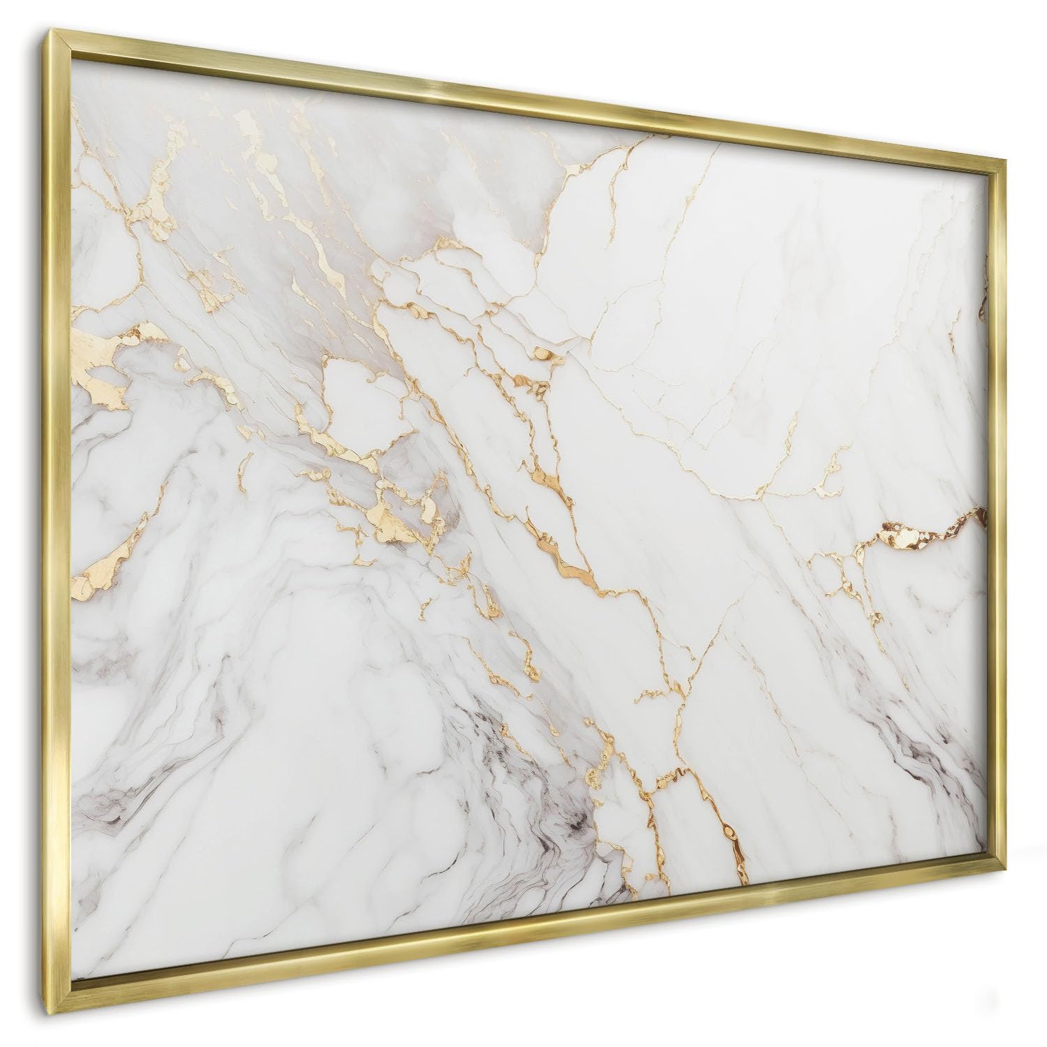 Magnetische Tafel 100x70 cm | mit Goldenem Rahmen | Marmor-Eleganz