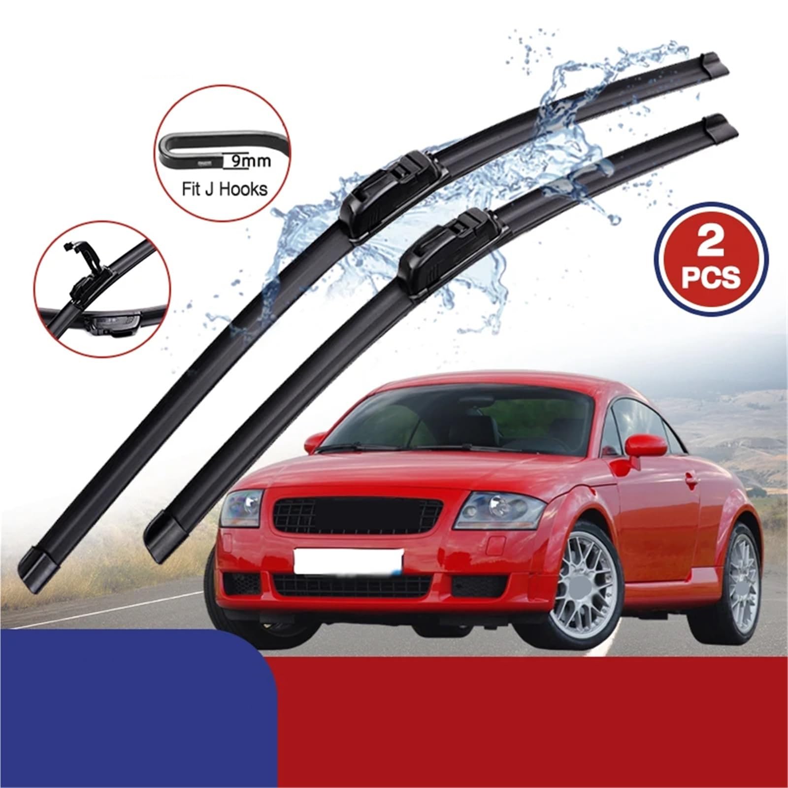 Limpiaparabrisas Vehículo Compatible Con Para TT Para MK1 1998-2003 Limpiaparabrisas De Coche Limpiaparabrisas Sin Hueso De Goma Suave Para Tipo U Automotriz Silencioso HD 21"+21"