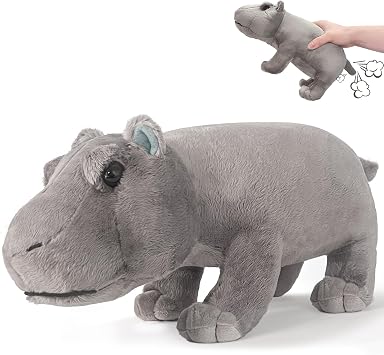 Hippo Plush Toy, Farting Plush Toy, Cute and Funny Animal Plush Toys, Lively Atmosphere Toys, Interesting Gifts for Kid and Colleagues on Birthdays, White Elephant Day, April Fools Day, Thanksgiving