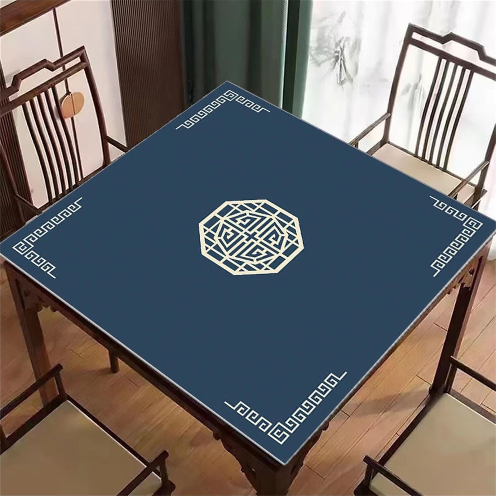 Tappeto Mahjong Tappetino da tavolo silenzioso Mahjong Carte poker Nove tappetino in gomma antiscivolo(Style-07,75x75cm)