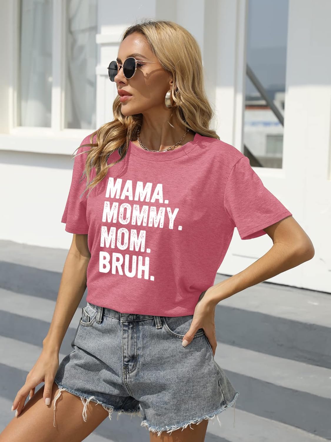 Mama Shirt for Women Mama Mommy Mom Bruh Mother's Day T Shirts Funny Short Sleeve Casual Tops Tees - Image 5