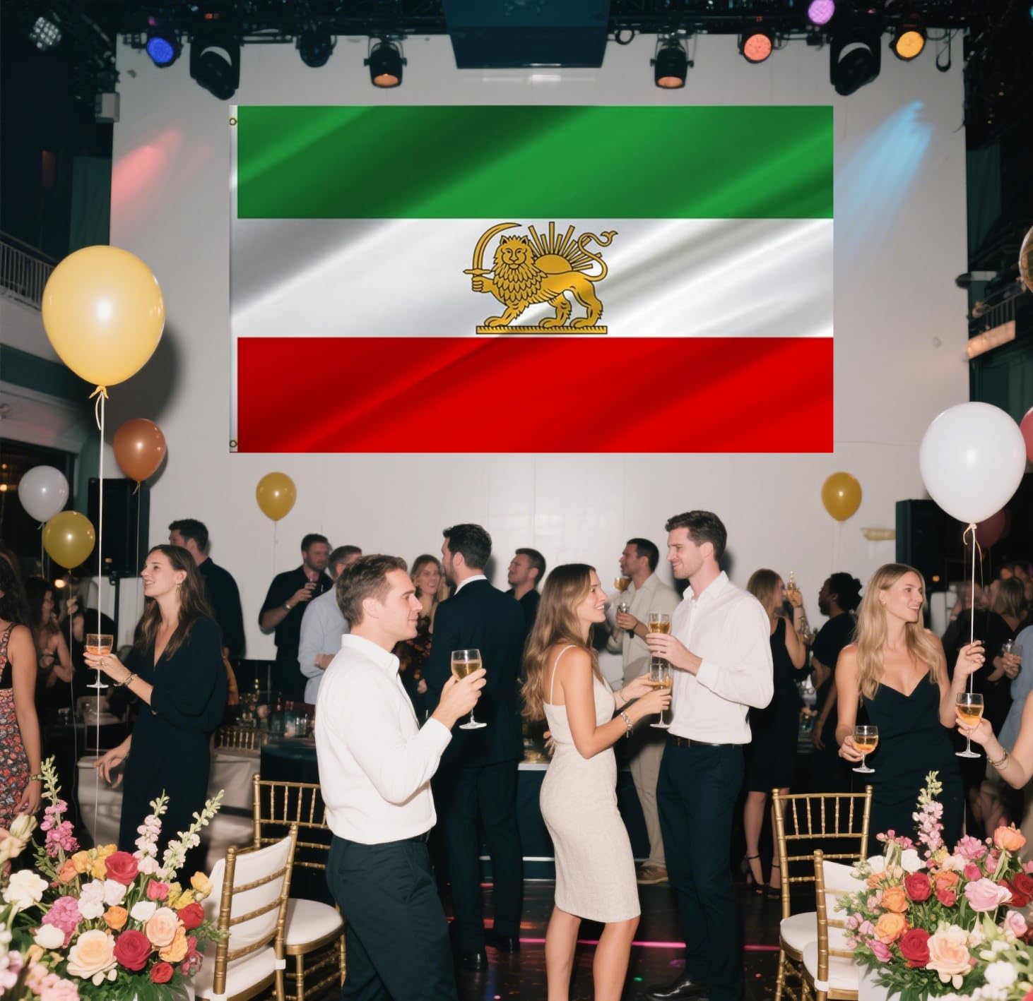Old Historic Iran Iranian Flag with Lion Sun Crown 10X15FT and Former Iranian Flags, Men Women Banner,Vibrant Colors, Double Stitched with 2 Brass Grommets, Bar Garden Street Decoration, GYM, Office Decor,Indoor Outdoor Use,Gifts. (10X15FT)