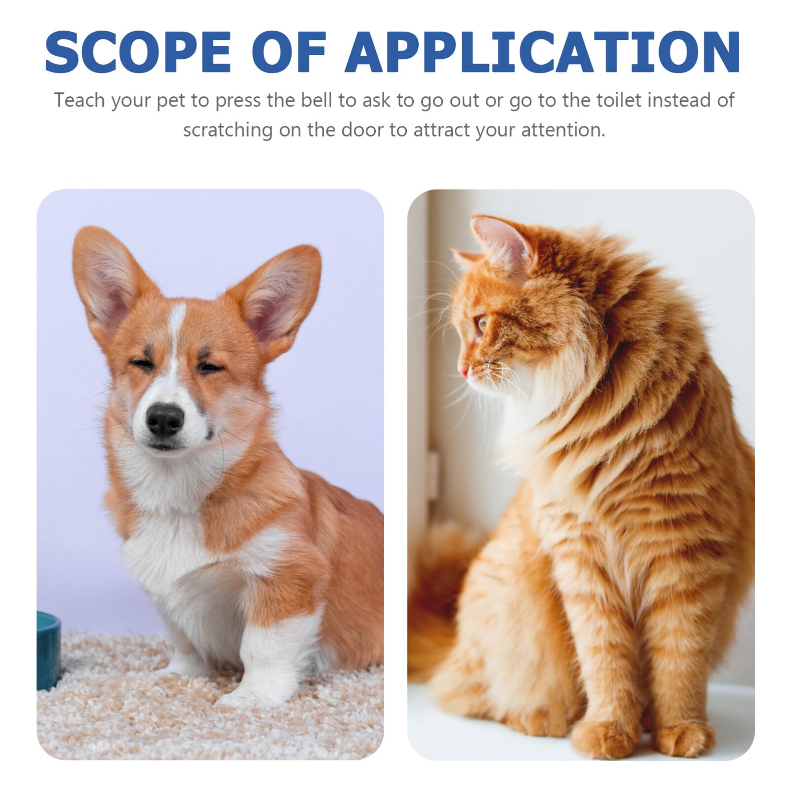 NOLITOY Pet Training Bells Dog Bell Metal Dog Door Bell for Potty Training Clear Rings Pet Training Buzzer Interactive Toys Pet Communication Tool for Small Dog Cat Puppy B