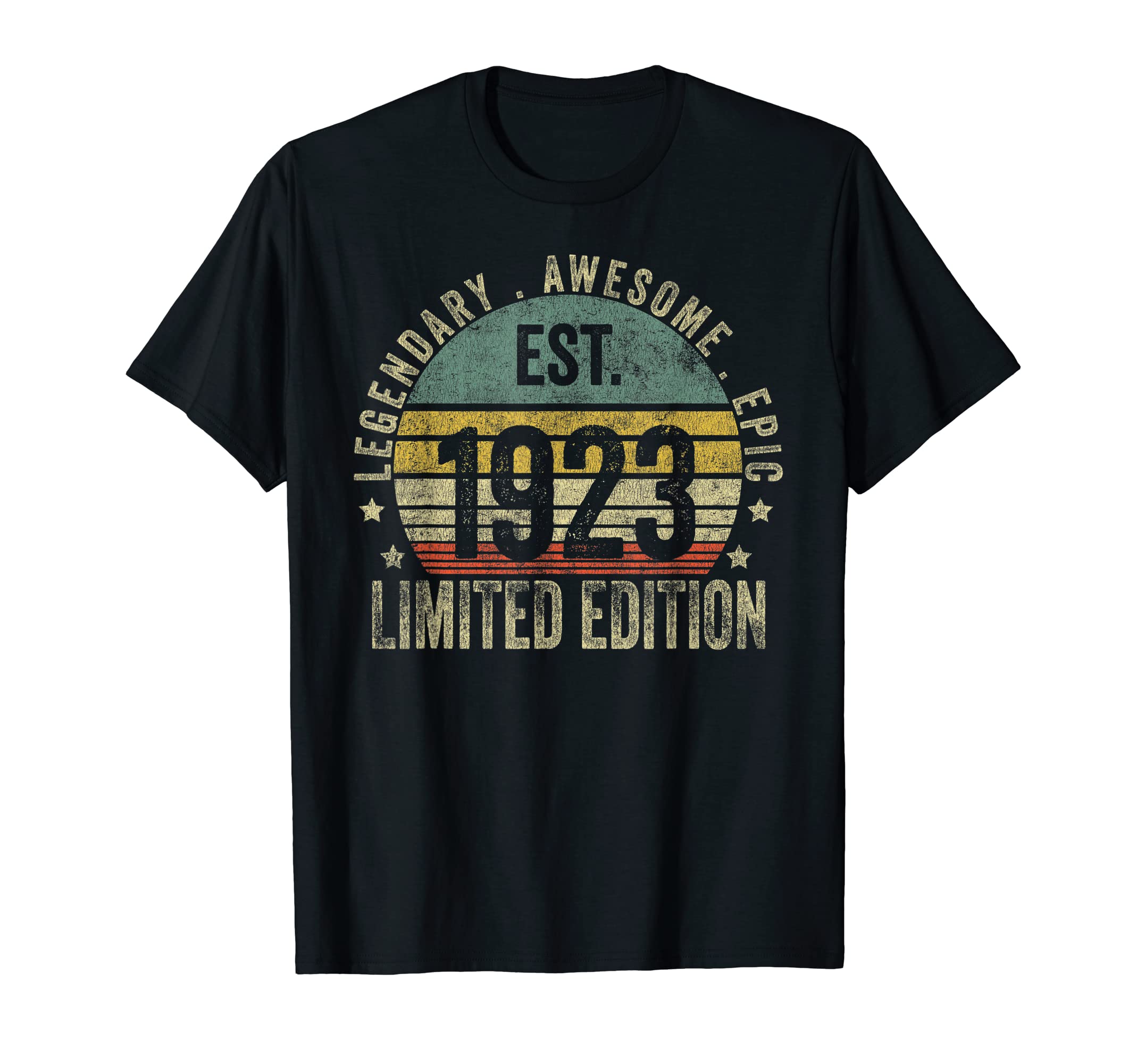 Retro Est 1923 Limited Edition Born in 1923 Gifts100th Birthday Vintage 100 Year Old Est 1923 Limited Edition T-Shirt