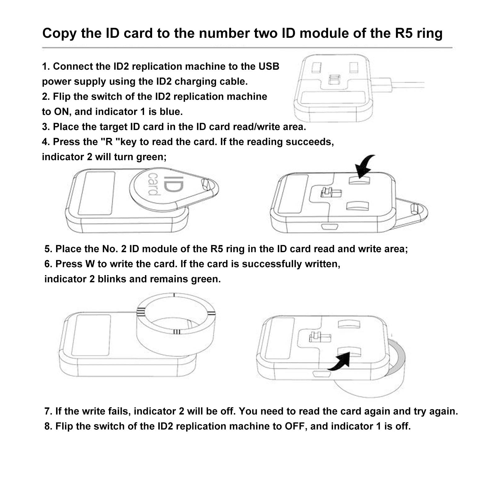 ID IC Card Copier NFC Reader & Writer, 25KHz Card Duplicator, USB Carte Programmer, Copier FOB Key Withing, Lecteur de Carte IC pour Une Copie et Une Programmation Faciles
