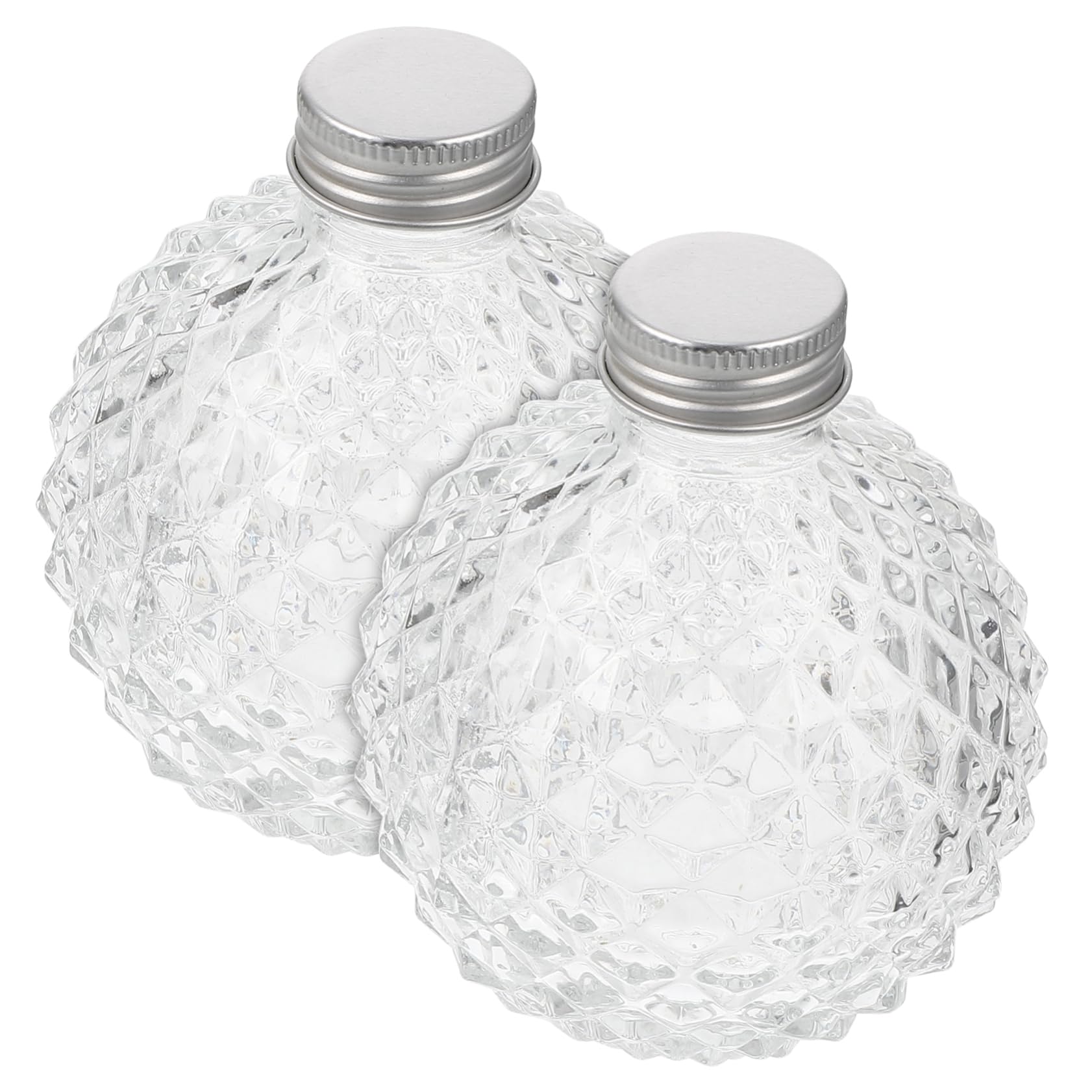 COLLBATH Set of 2 Curved Design Glass Wine Bottles 8oz Sealing Shot Bottles Kitchen Storage Juice Preservation Elegant Leakproof