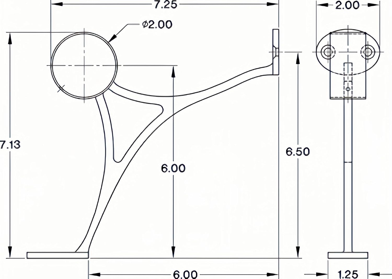 Stainless Steel Bar & Floor Mount Combination Foot Rail Bracket ,Fits 50.8mm/2inch OD Bar Foot Rail Tubing Furniture Hardware with Screws (Matte Black, 2Pack)