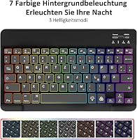 Qoosea QWERTZ Háttérvilágítású Billentyűzetes Tok Samsung Tab S9 FE 10.9"/Tab S9 11" Tablethez - Puha TPU Védőtok Mágnesesen Levehető Blueto 5