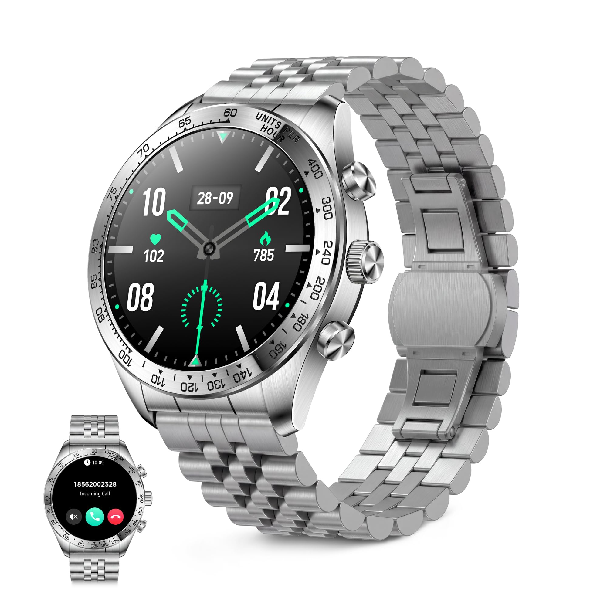 KSIX Elite Go Smartwatch Metálico, Pantalla AMOLED 1.43", Autonomía 7 días, IP67, +100 Modos Deporte, Llamadas, Plateado