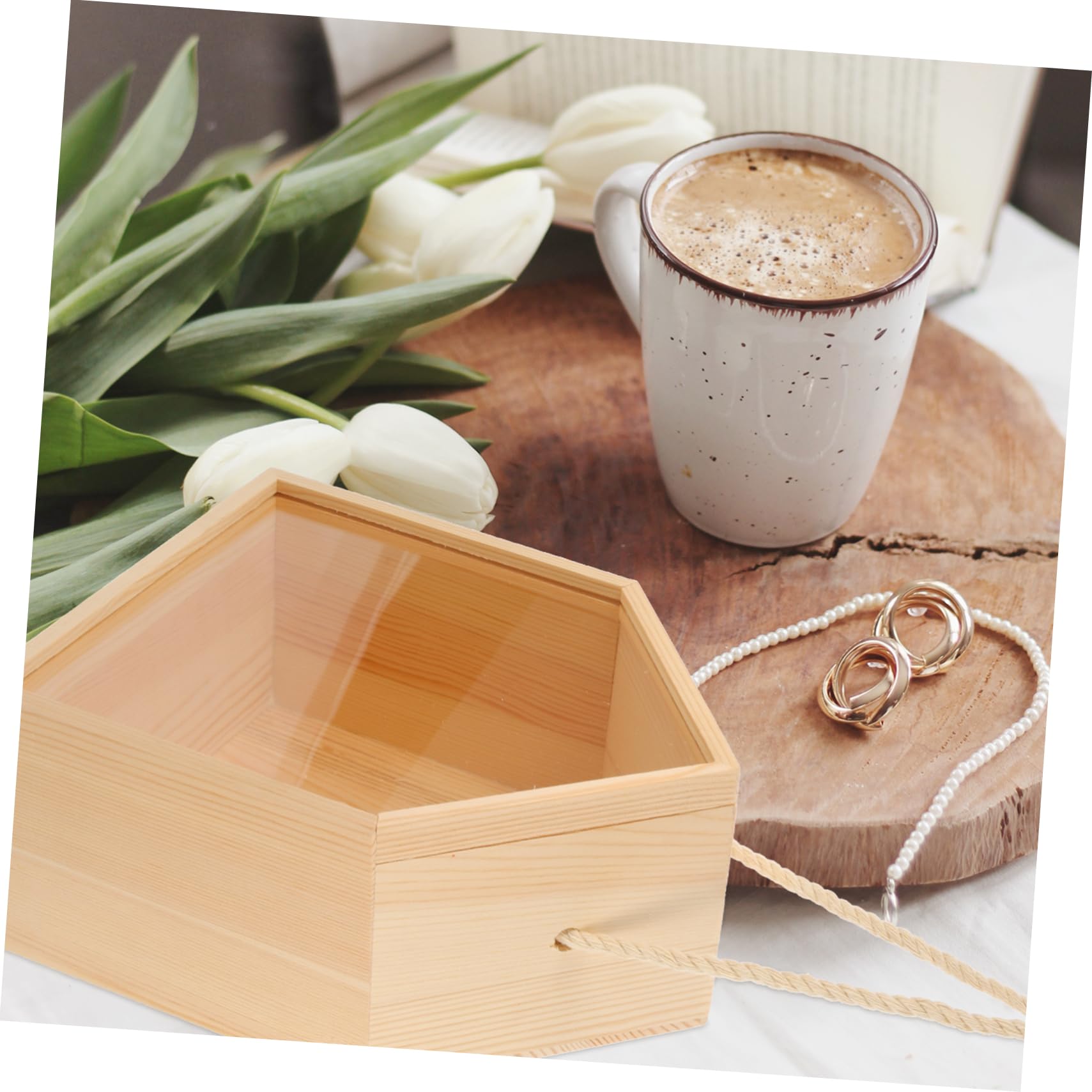 Alipis Scatola Portaconfetti Matrimonio in Legno e Acrilico Khaki a Forma di Casa, Confezione Regalo per Dolci e Gioielli in Bridal Shower