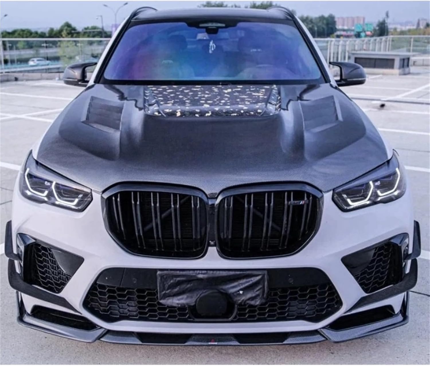 フードカーボンファイバーフードカーアクセサリーカーボンボンネットエンジンカバー X5M F95 X6M F96 X5 G05 X6