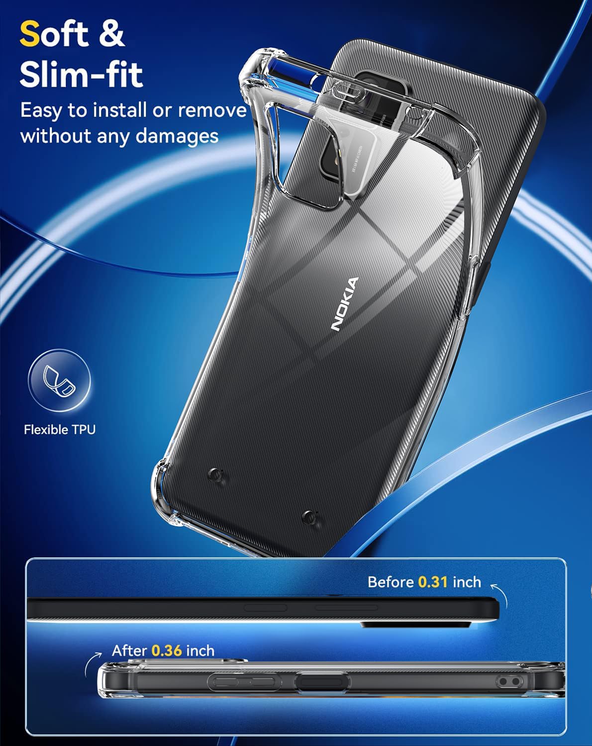 Coque Anti-Choc TPU Transparente Pour Nokia XR21 5G - Modèle CAS-NC731 Neuf