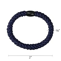 Vista 2 de Lazos azules y blancos para cabello grueso, soportes para cola de caballo Grab & Go, paquete de 8, bandas costeras gruesas sin arrugas con sujeción