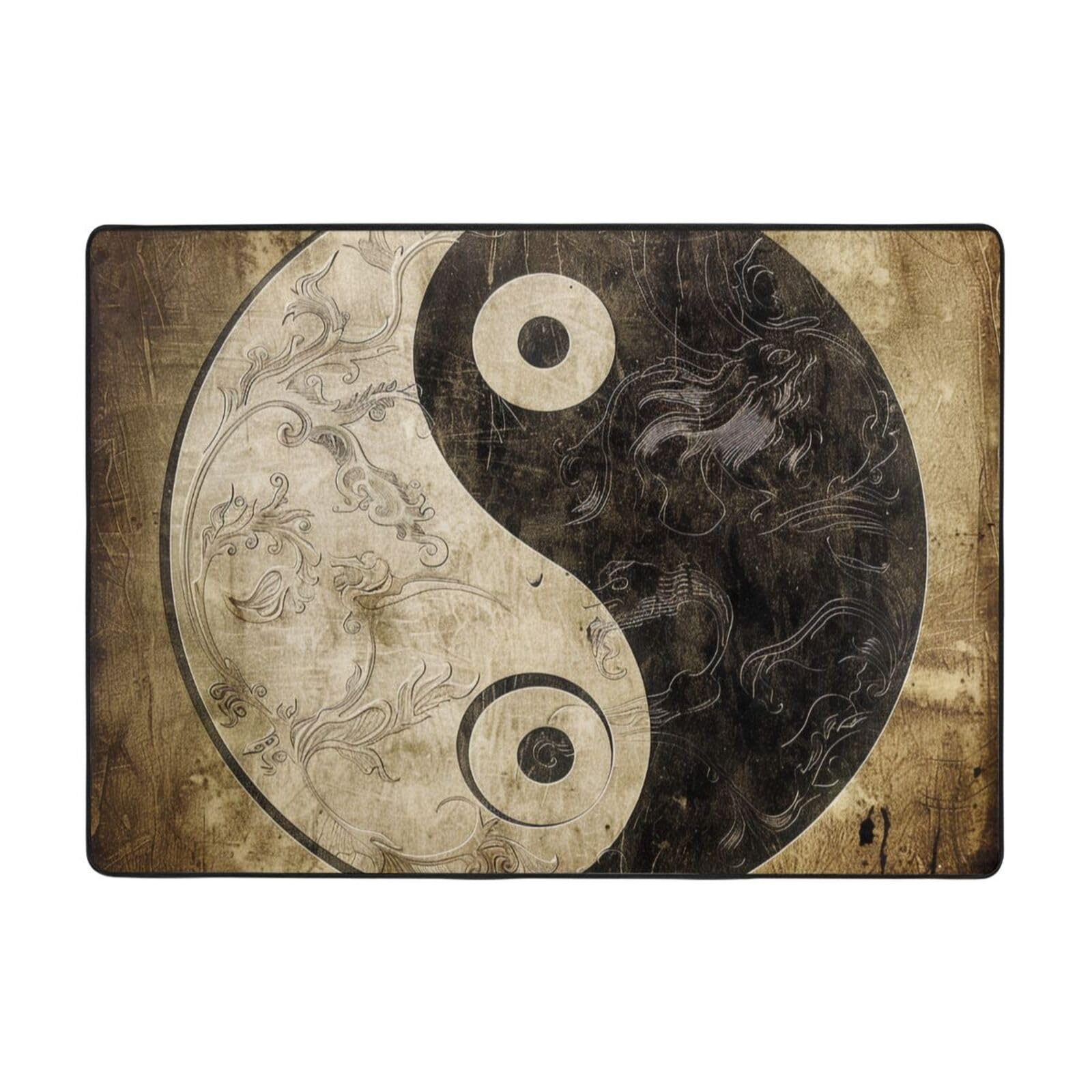 Tapis Yin Yang symbol pour salon chaleureux et grande salle à manger