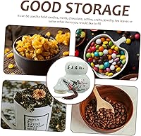 Vista 4 de Tarro de almacenamiento de cerámica en forma de calabaza de té, tarros de café con tapas, decoración de conejo, almacenamiento de té de porcelana