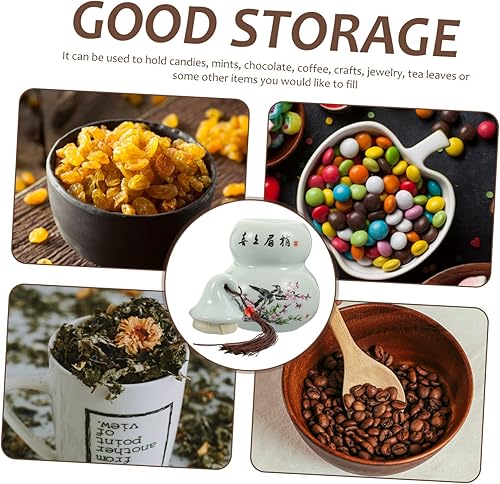 Miniatura 4 de Tarro de almacenamiento de cerámica en forma de calabaza de té, tarros de café con tapas, decoración de conejo, almacenamiento de té de porcelana,