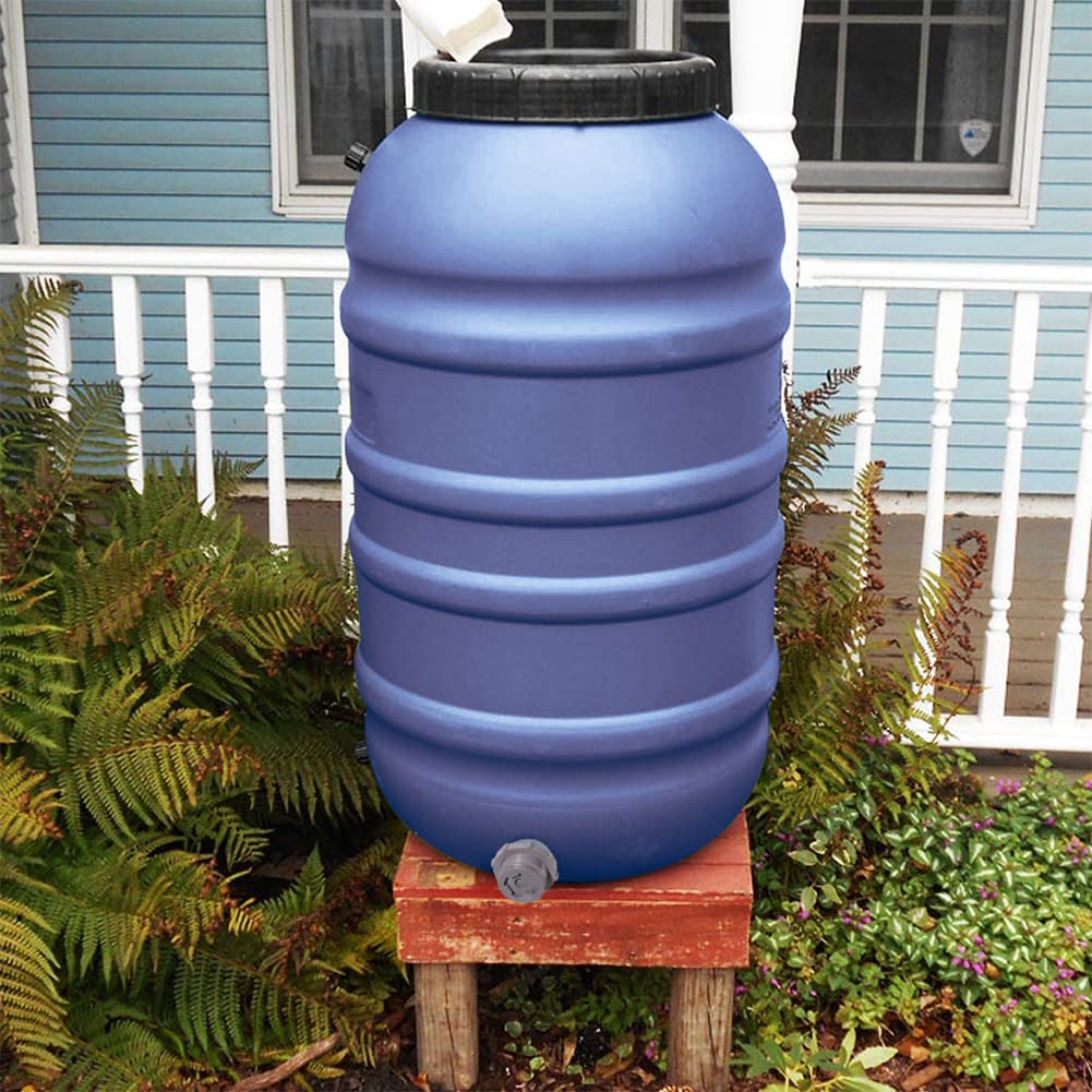 QuQuyi Adaptador de conector de tanque de agua de PVC de 3 pulgadas con tapones a través de tuberías a granel para barriles de lluvia, acuarios, estanques (juego de 1)