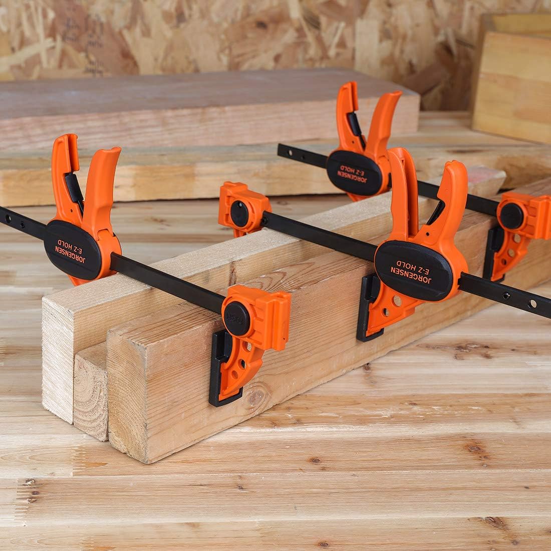 Jorgensen 6" Spreader/Bar Clamp Set, 4-pack,One-Hand Light Duty E-Z Hold Clamp/Spreader, 99216A - - 