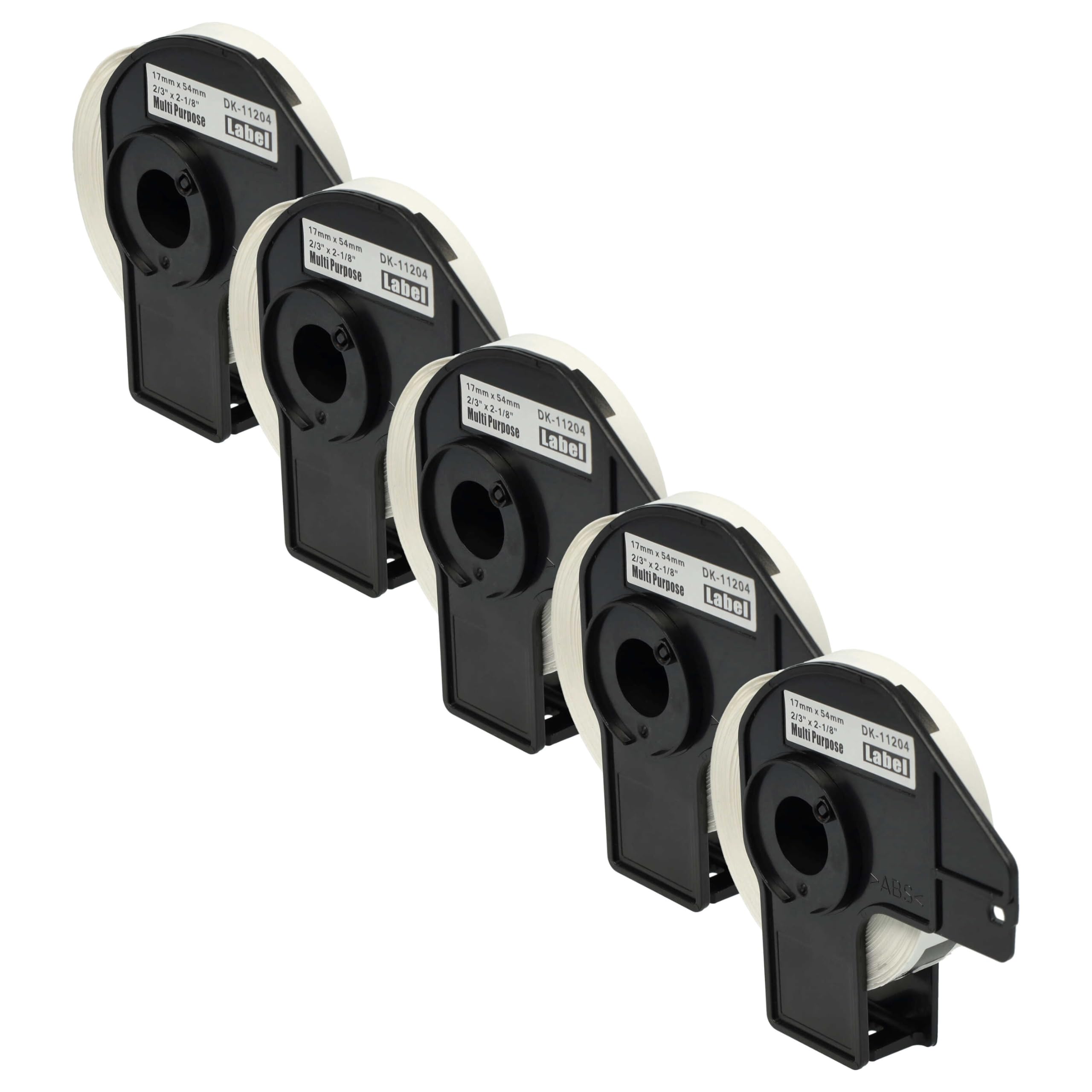 vhbw 5x rotolo etichette con supporto 17mm x 54mm (400 etichette) compatibile con Brother PT QL720NW etichettatrice bianco