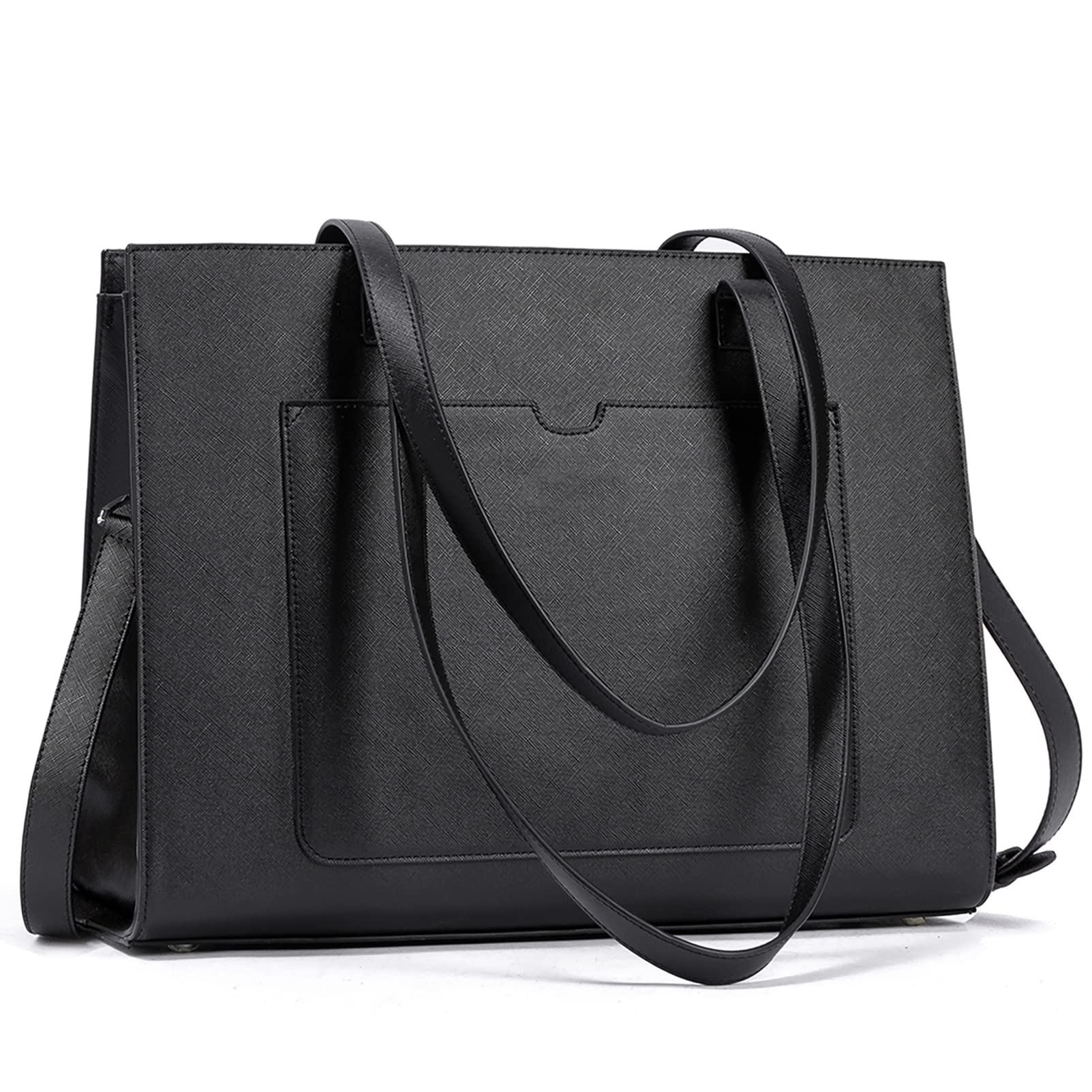 Women Briefcase 15.6 inch Laptop Tote Bag Vintage Leather Handbags Shoulder Work Purses-image-5
