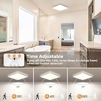 slochi LED Mennyezeti Lámpa Mozgásérzékelővel 2db 15W Fehér Négyzet Alakú 3 Színhőmérséklet Folyosó Konyha Lépcső 4