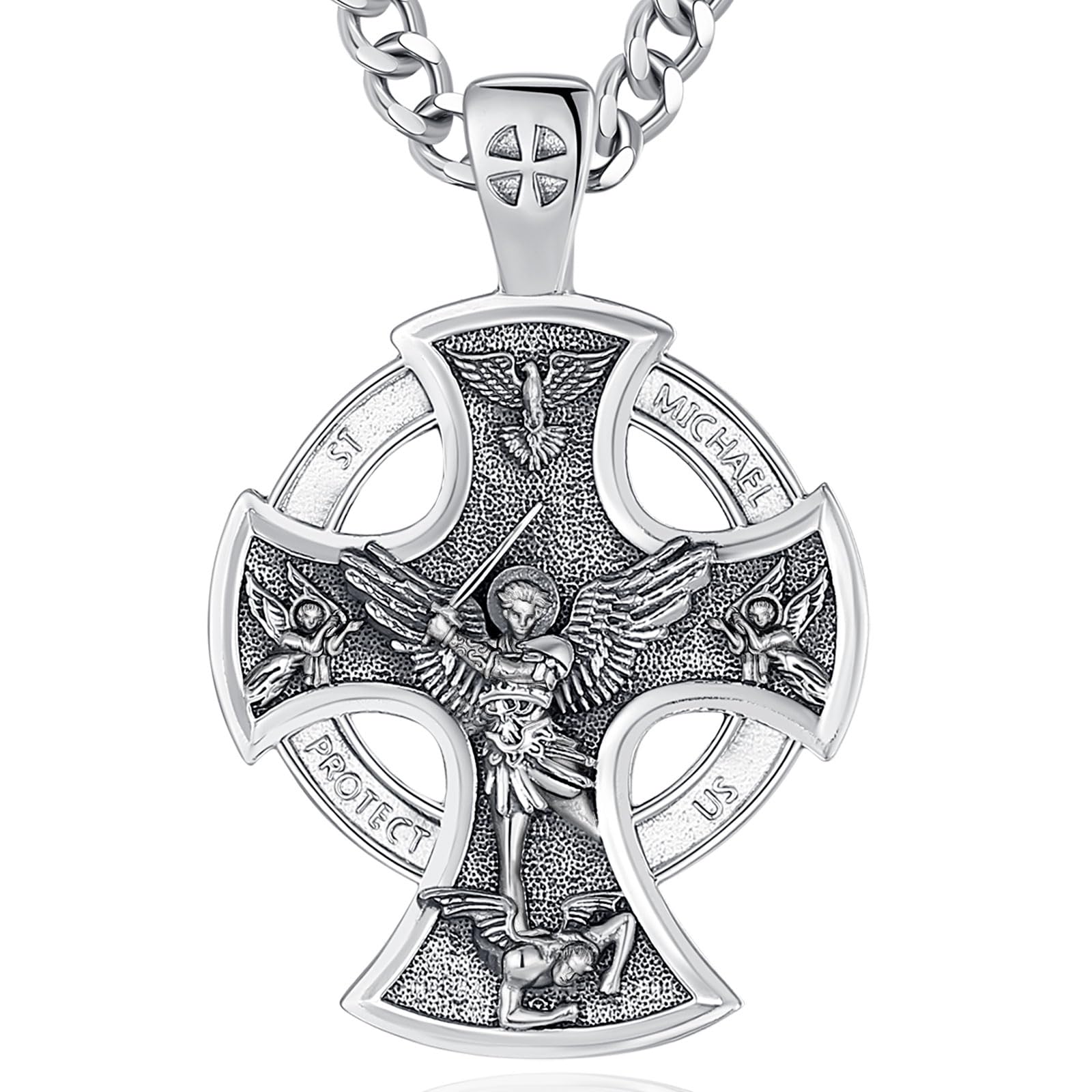 CELESTA Donna Uomo Ciondolo San Benedetto Medaglia San Michele Arcangelo San Cristoforo Medaglia Vergine Miracolosa Protezione Collana Argento Sterling 925 Gioielli Religiosi Regali Cristianesimo
