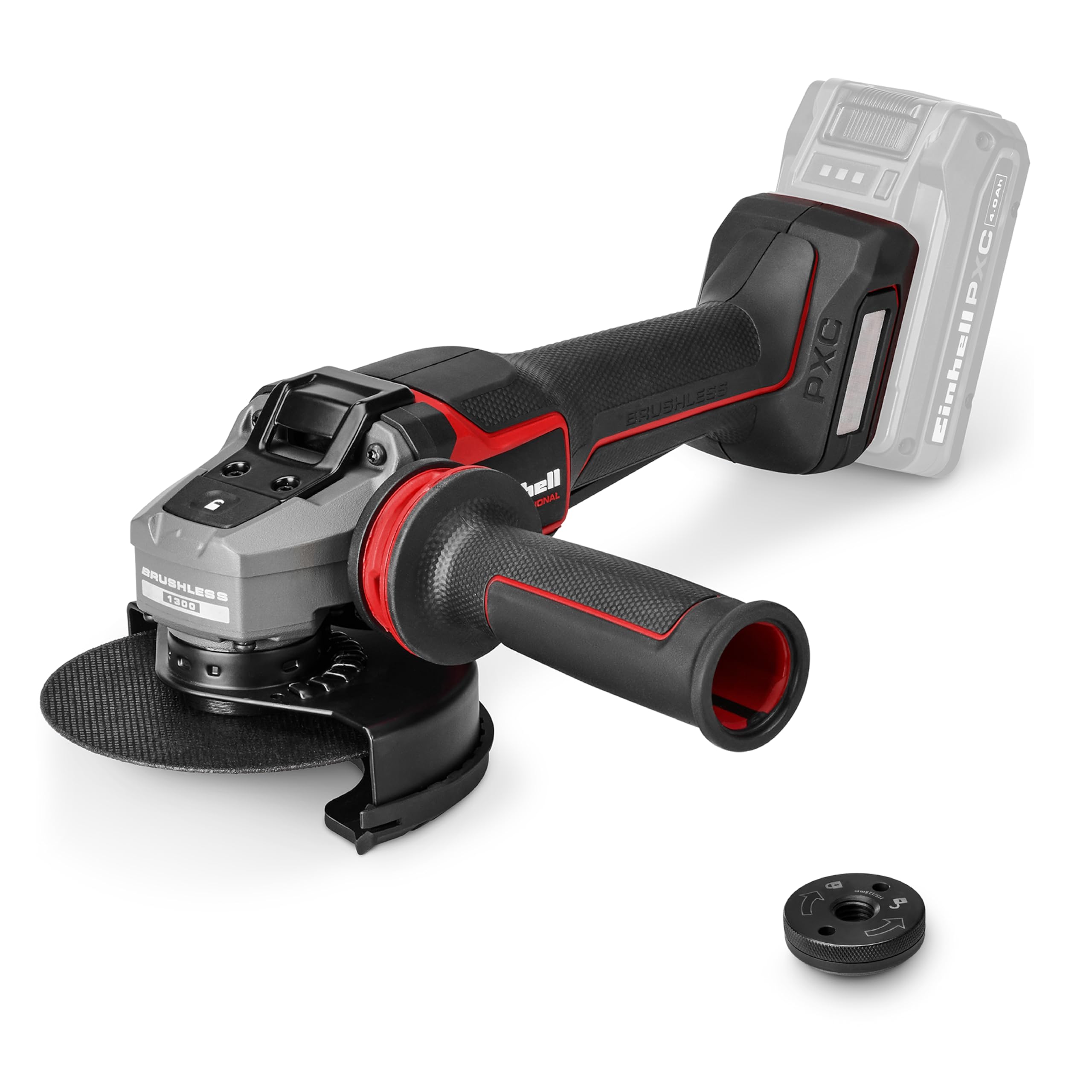 Einhell Professional amoladora angular con batería TP-AG 18/125-13 Q P BL-Solo Power X-Change (18 V, 1300W, Ø 125 mm, 33 mm de profundidad de corte, brushless, tuerca de sujeción rápida, sin batería)