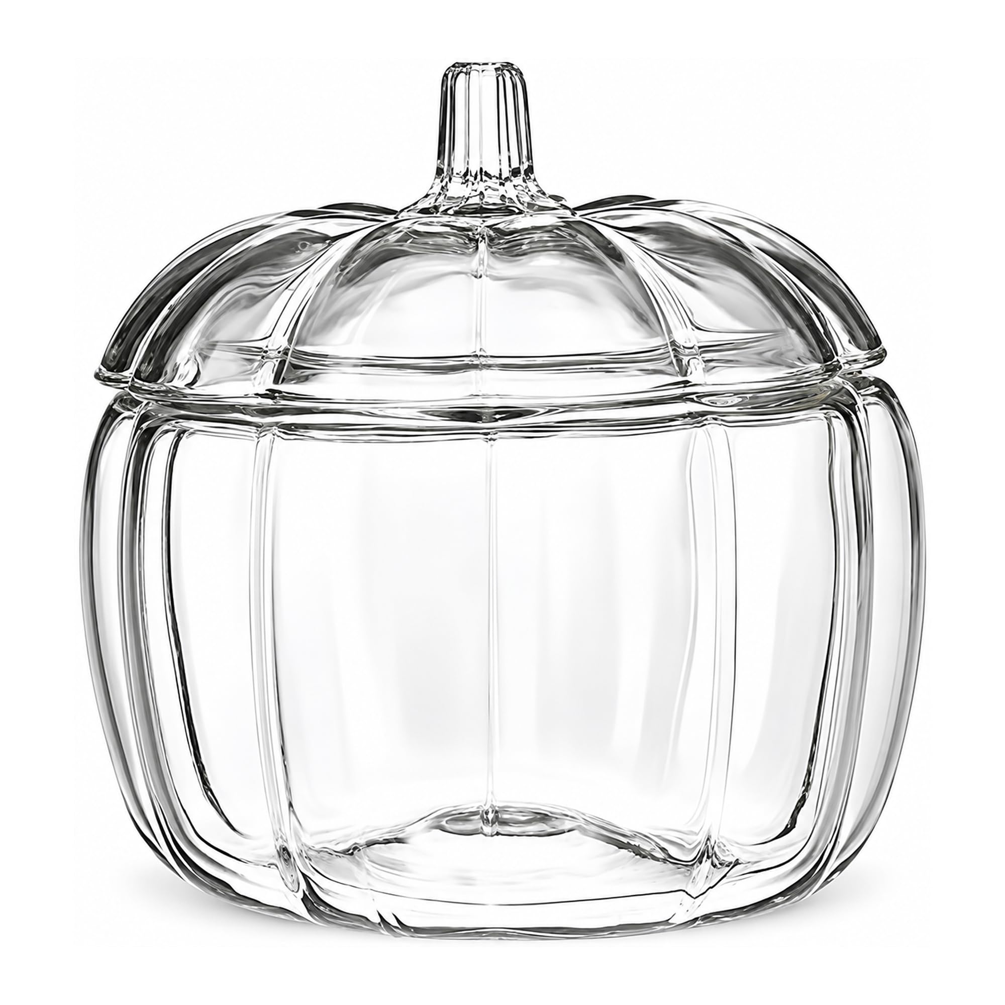Chabrias 70oz Clear Glass Pumpkin Jar with Lid for Halloween Sweets