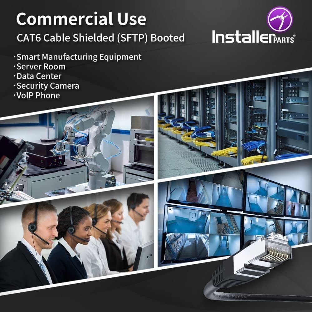 Exсluѕіvе InstallerParts (10 Pack) Ethernet Cable CAT6 Cable Shielded (SSTP/SFTP) Booted 5 FT - Black - Professional Series - 10Gigabit/Sec Network/High Speed Internet Cable, 550MHZ Blасk Frіdау - 60% оƒƒ InstallerParts (10 Pack) Ethernet Cable CAT6 Cable Shielded (SSTP/SFTP) Booted 5 FT - Black - Professional Series - 10Gigabit/Sec Network/High Speed Internet Cable, 550MHZ