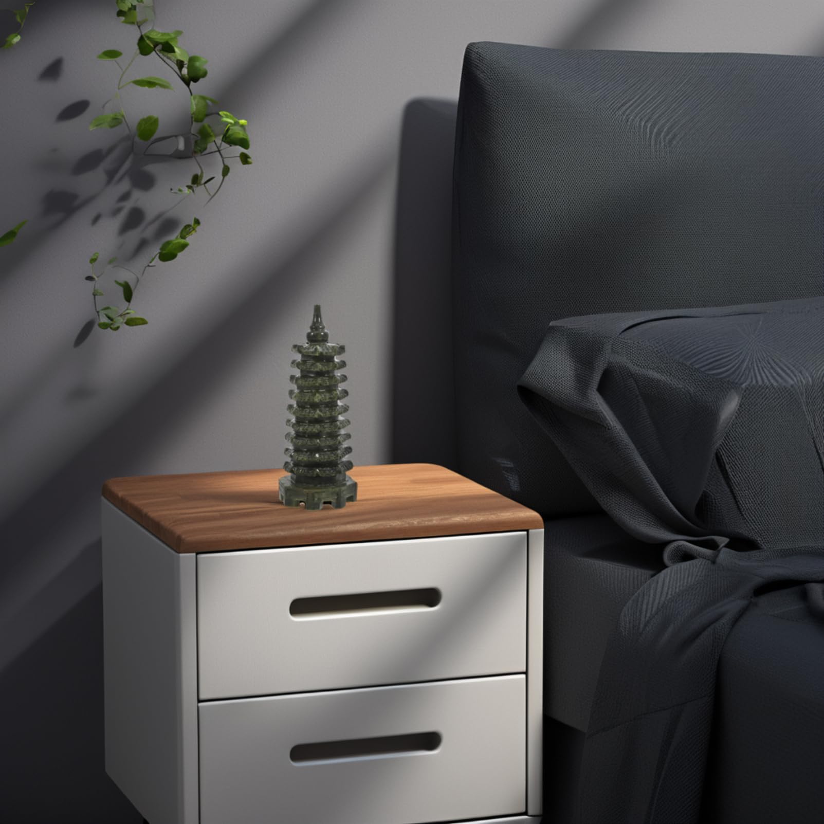 Generic Wieża Wenchang Feng Shui Rzeźba domowa Rzeźbiona jadeitowa statua pagody 16 cm Ręcznie wykonana dekoracja świątyni Feng Shui Ogród Zen na biurko Ozdoba pozytywnej energii