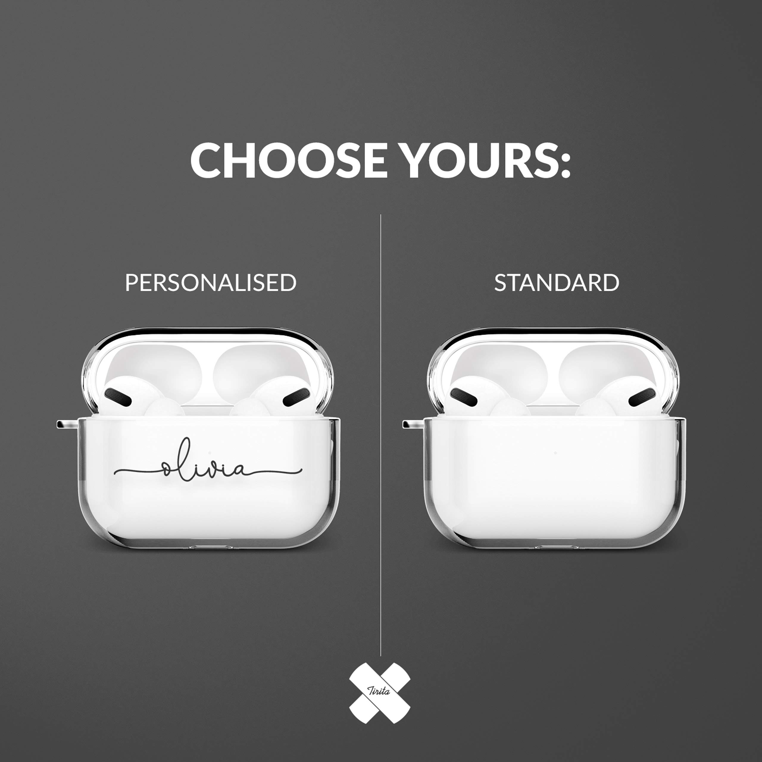 Tirita Personalised Custom Case Compatible with Apple AirPods 4th gen, Support Wireless Charging, with Carabiner, Front LED Visible [14- Golden Bee] — view 77