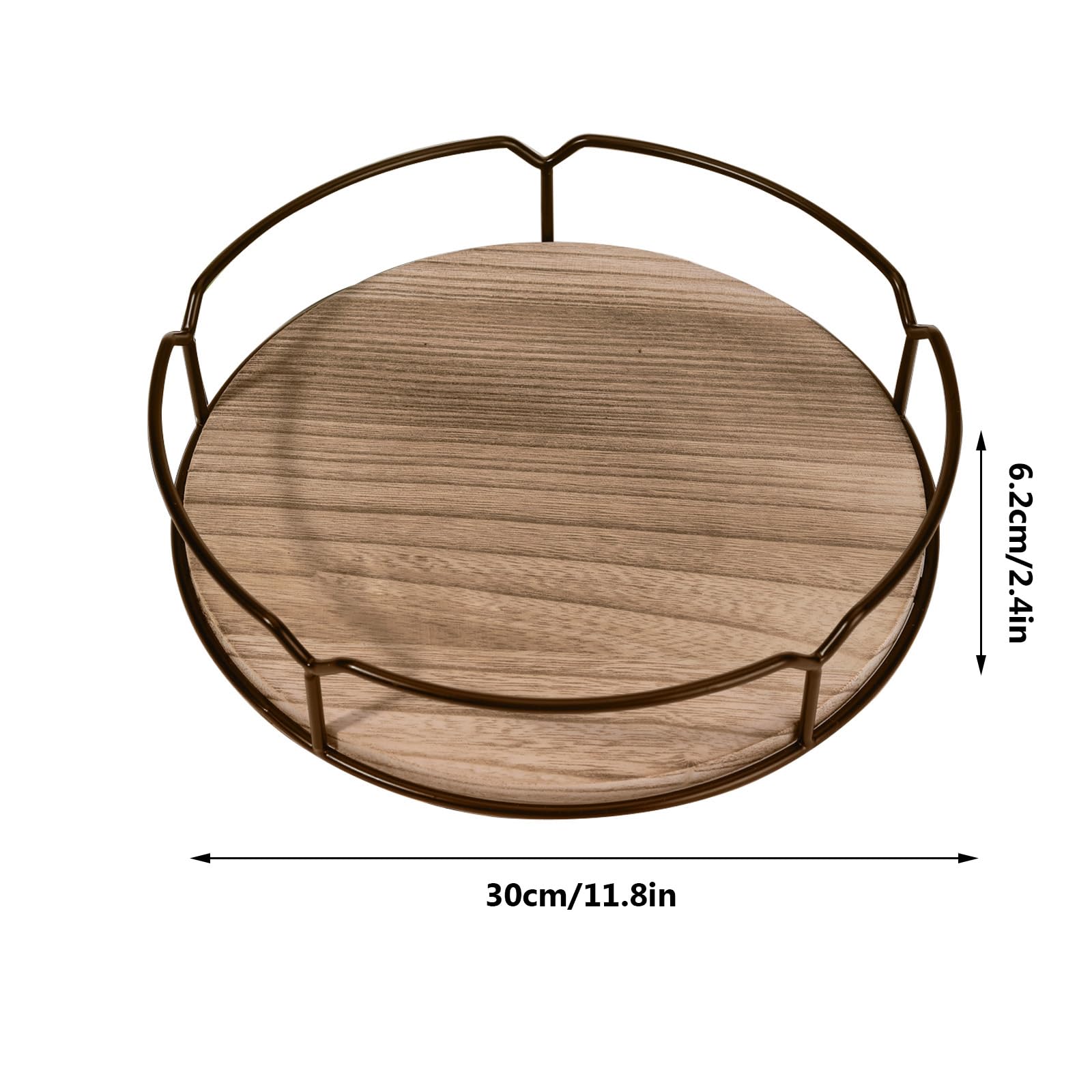 Plateau tournant à épices rotatif à 360° antidérapant Lazy Susan, étagère à épices Lazy Susan, étagère de rangement en bois, avec bord supérieur pour le rangement des épices, armoire, salle de bain