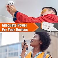 Vista 4 de Baterías recargables de litio de 9 V de 1000 mAh con cable de carga USB 2 en 1, batería de iones de litio 6f22 de 9 voltios para detector de humo