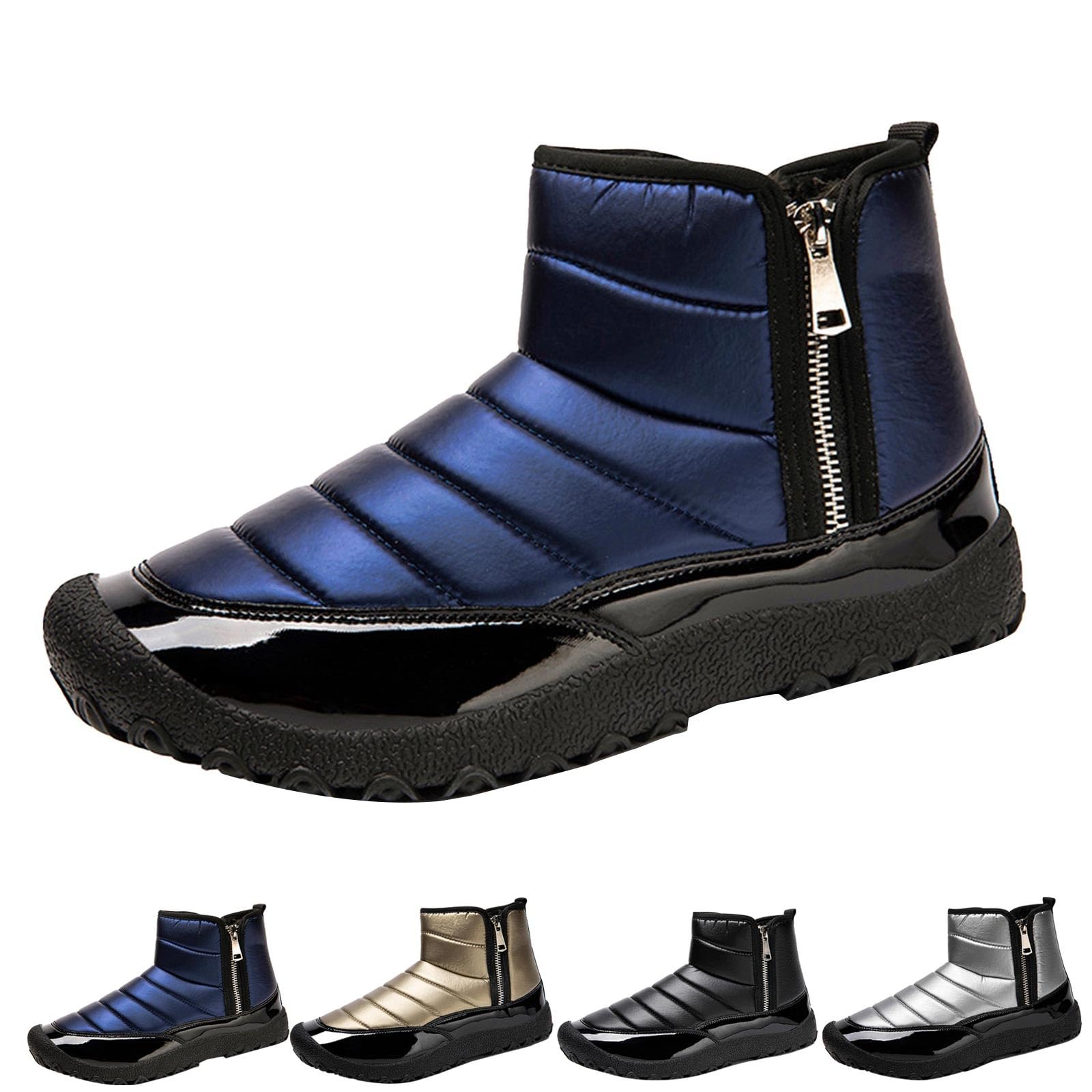 Schneestiefel Herren Gefüttert Winterstiefel Mit Zipper Warm Halbstiefel