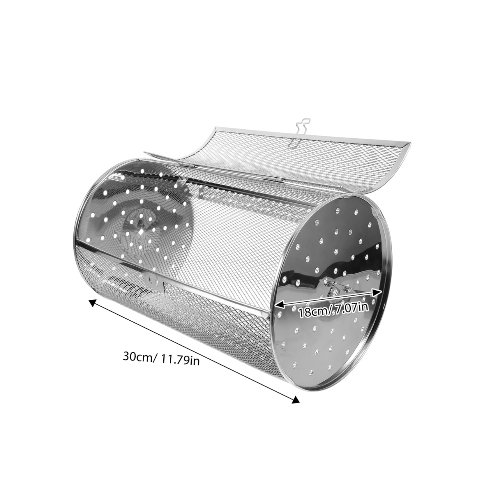 Milisten Rotating Basket Stainless Steel Kitchen Roaster for Oven for Nuts Vegetables Easy Open Design for Even Heating Essential Baking Supplies Rotisserie Oven