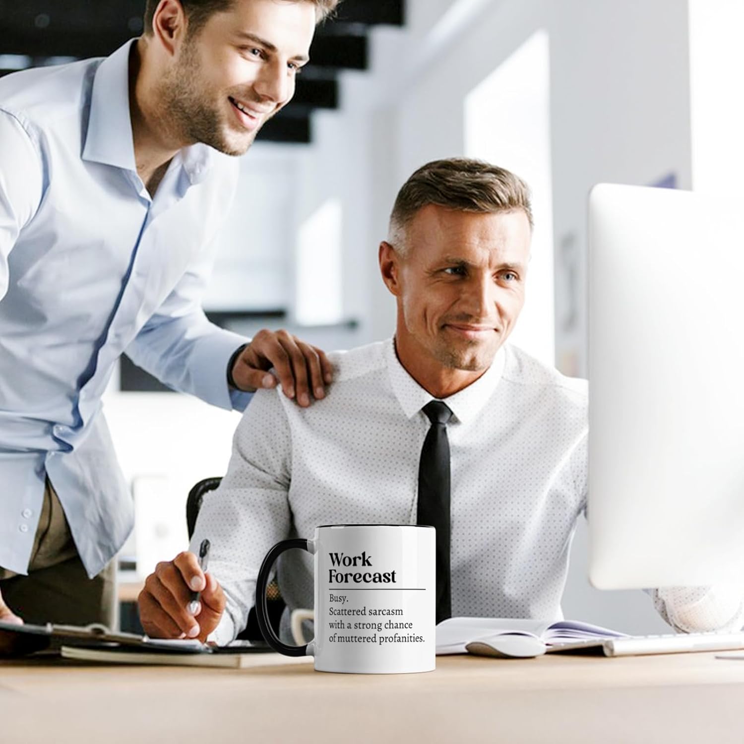 Maustic Coworker Gifts, Funny Birthday Christmas Gift for Coworkers Boss Employer, Work Forecast Coffee Mug, Sarcastic Gag Gift, Funny Coffee Mug, 11 Oz - Image 4