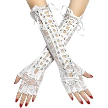 win2win Fairy Lace Gloves for Women Y2k Fashion Bridal Cute Sheer Vintage 1920s