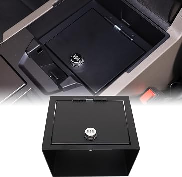 Yinanlutos Center Console Armrest Safe Lock Box Compatible with Hummer EV SUV Pickup Truck 2022-2024 2025 2026 Accessories Center Console Armrest Storage Box with 3 Digit Password Black 1Pcs
