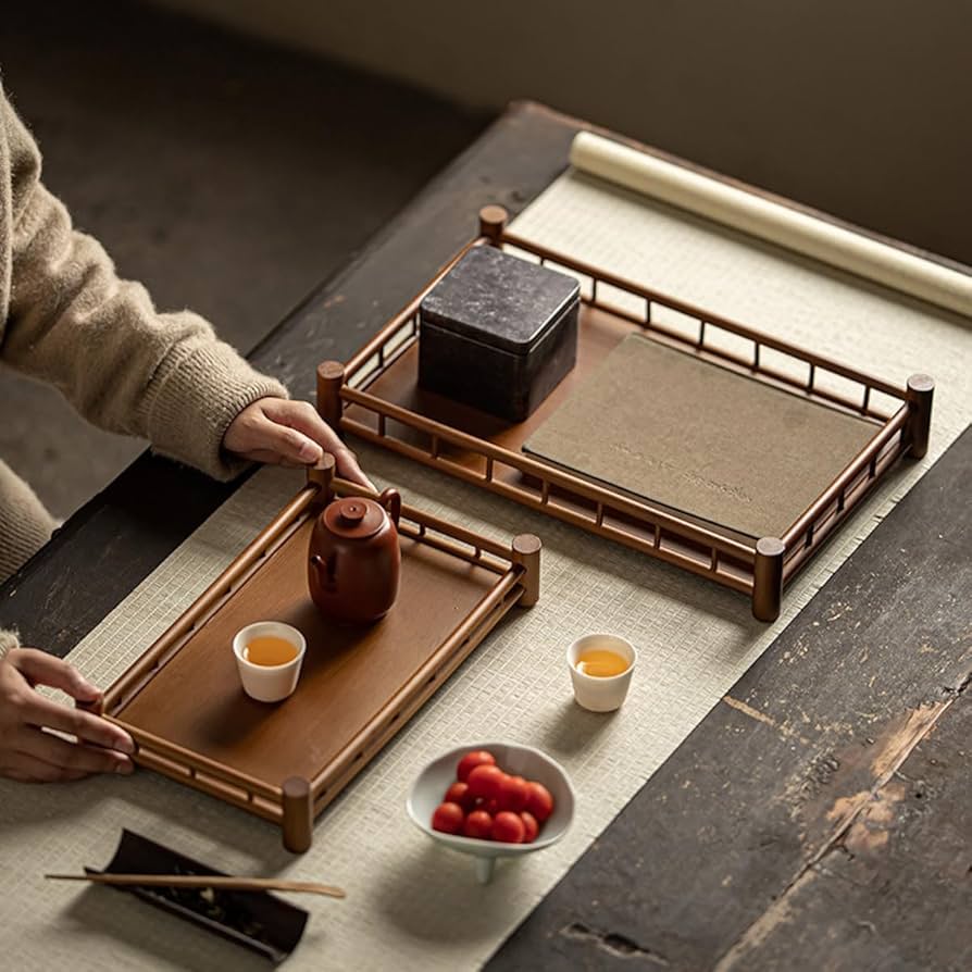 竹細工の両取って付きおぼん Amazon｜loyfreeyo トレー トレイ お盆 おぼん 竹製 おしゃれ 角