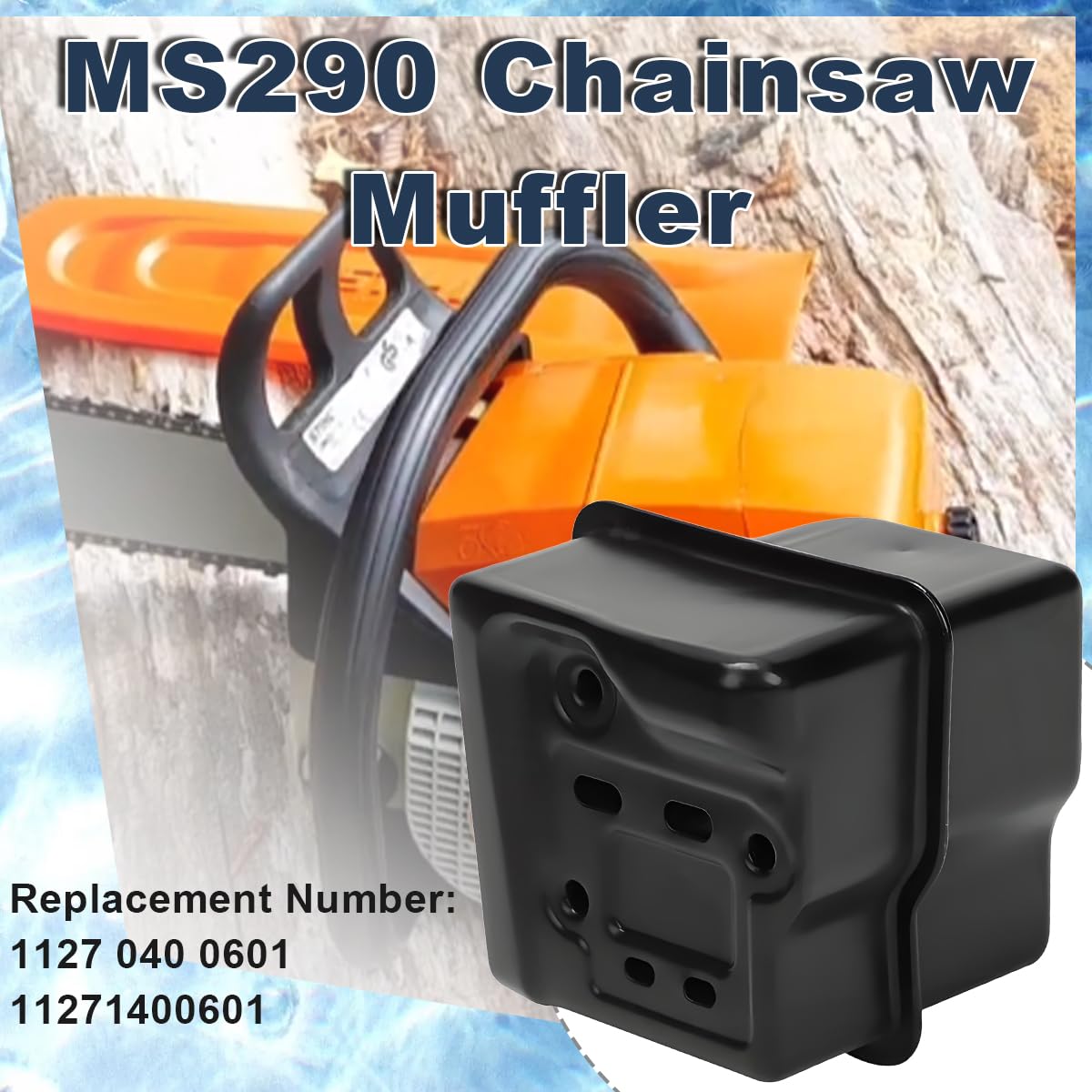 ZAMDOE MS290 Kit di Marmitta per STIHL MS290 MS390 MS310 029 039 Motosega, Silenziatore di Scarico Guarnizione, Supporto, Viti e Dadi Marmitta Accessorio 1127 040 0601, 11271400601