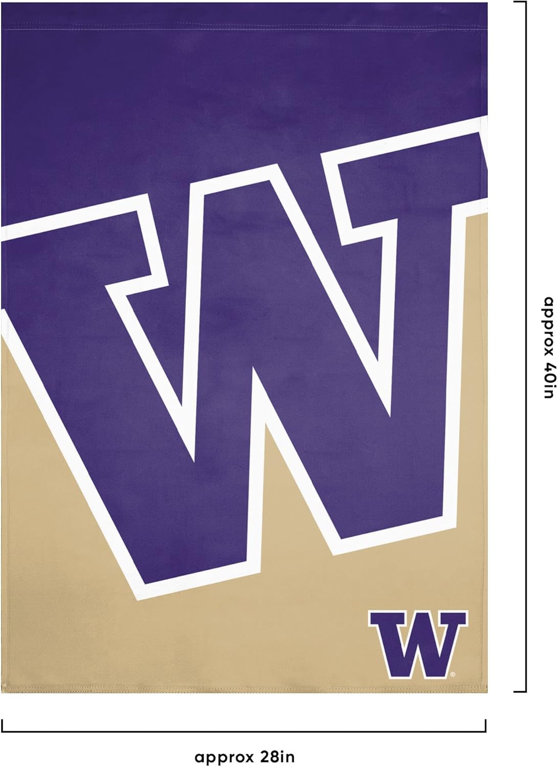 FOCO NCAA Washington Huskies Unisex Double Sided 40" x 28" Team Logo Vertical Flag, Vertical 40" x 28", One Size - Image 3