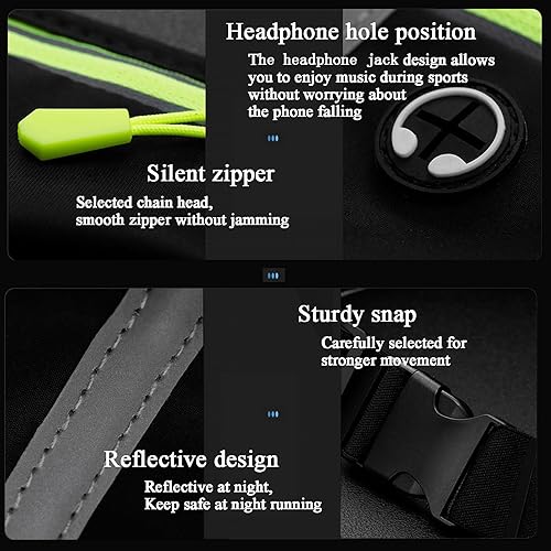 Miniatura 4 de Riñonera deportiva para correr con correa ajustable para correr, senderismo, viajes, deportes al aire libre, Negro -, Deporte